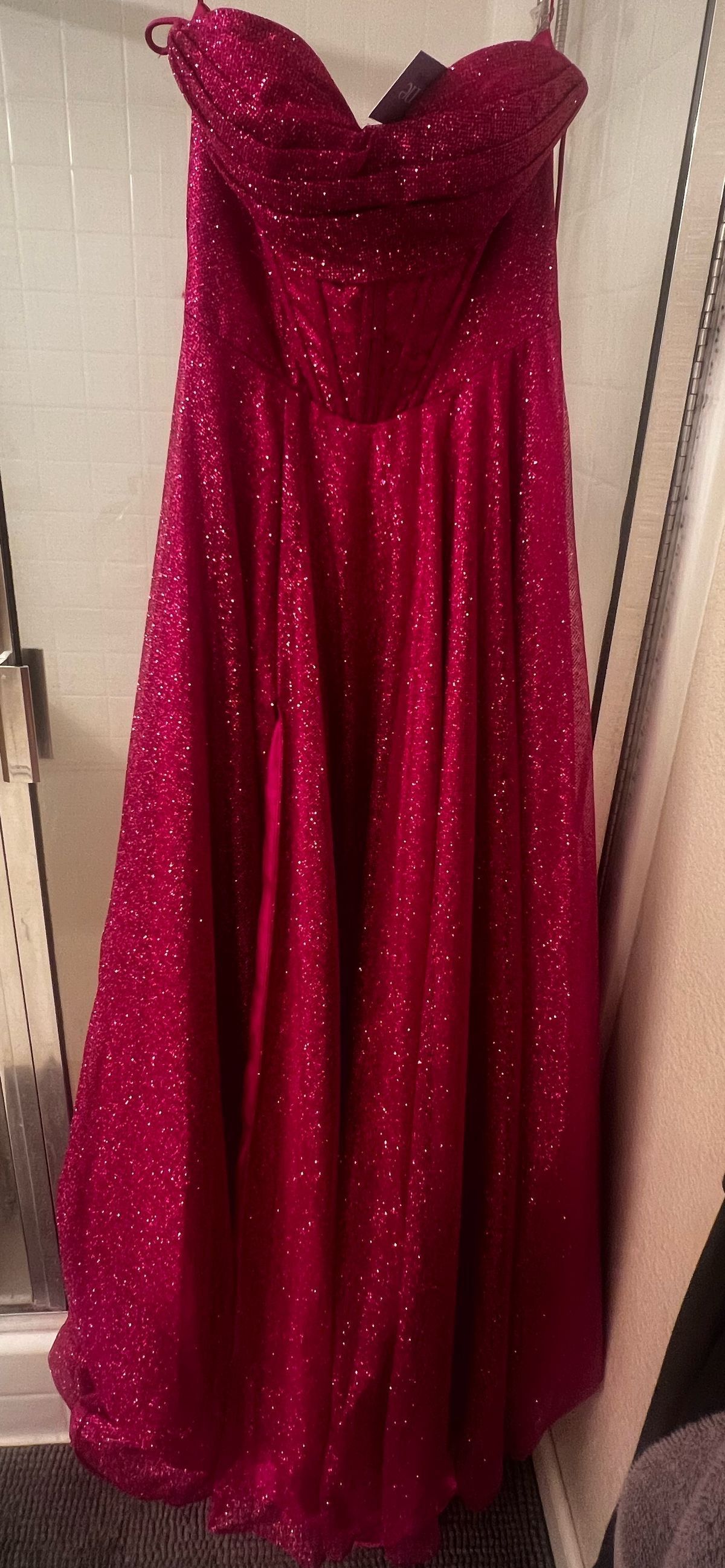 Style CD252 Cinderella Divine Size 4 Prom Plunge Pink Ball Gown on Queenly