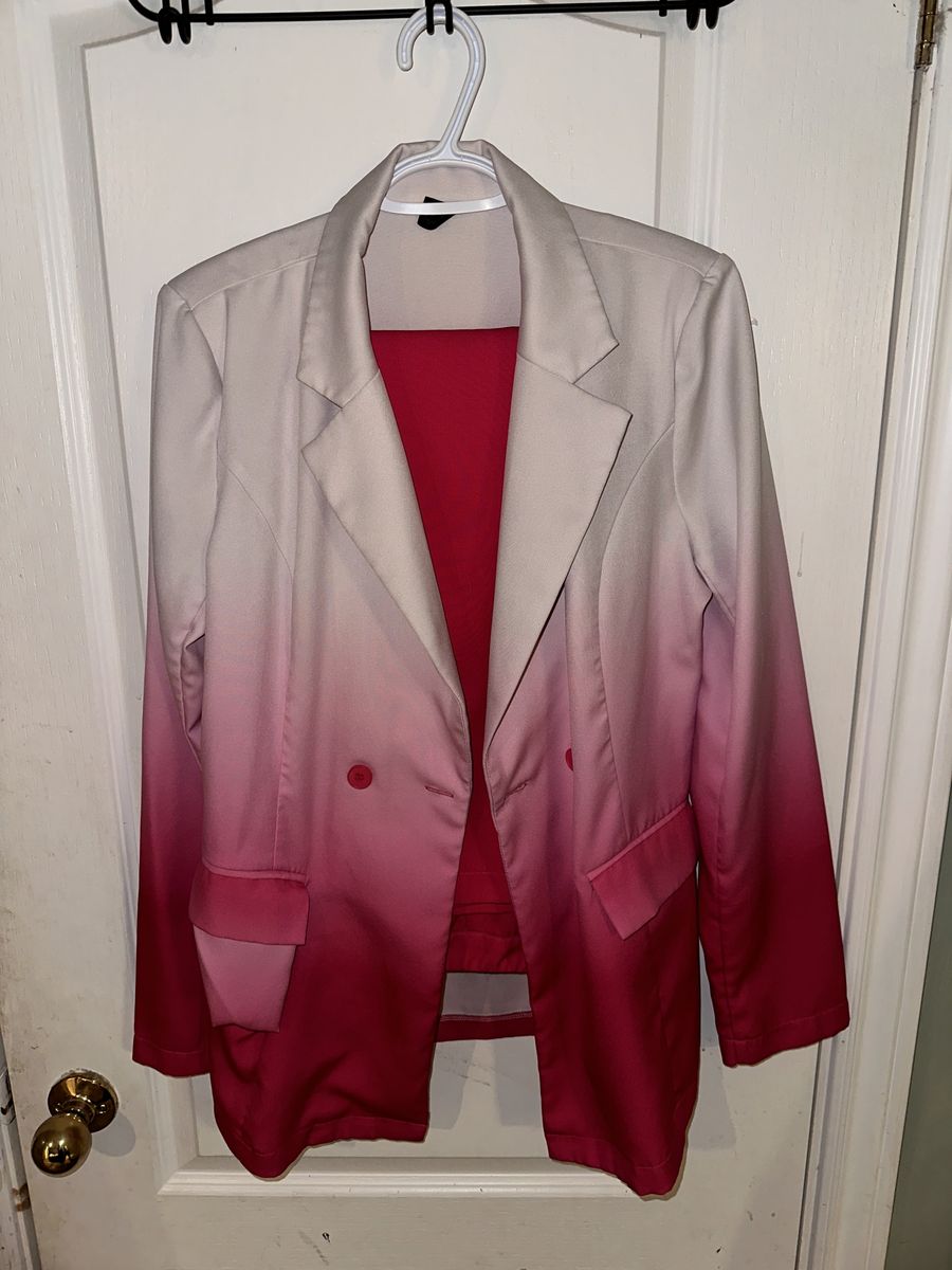 Size 6 Pageant Blazer Pink Formal Jumpsuit on Queenly