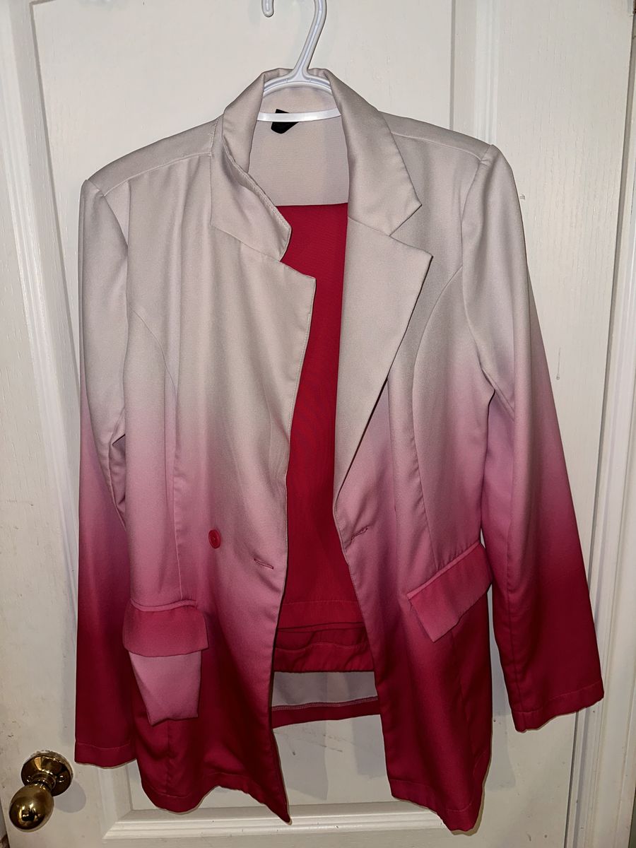 Size 6 Pageant Blazer Pink Formal Jumpsuit on Queenly