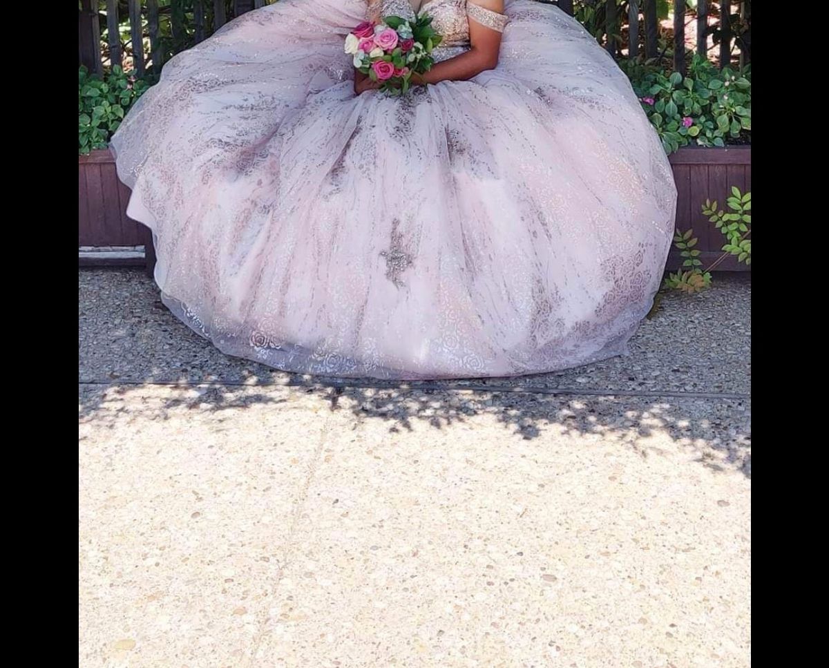 Girls Size 14 Off The Shoulder Pink Ball Gown on Queenly