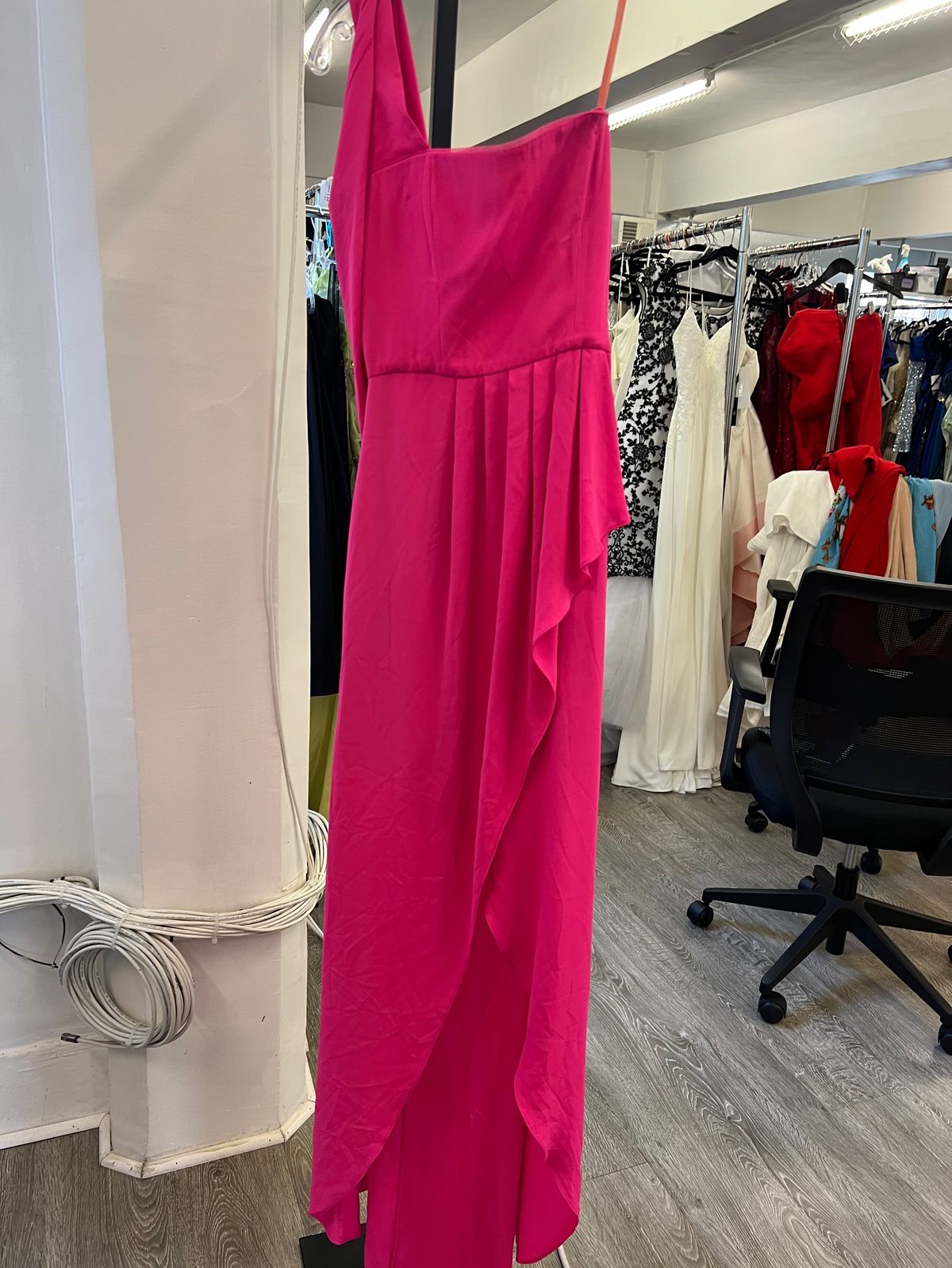 Style 20077 Boppers Size S Prom One Shoulder Pink Cocktail Dress on Queenly