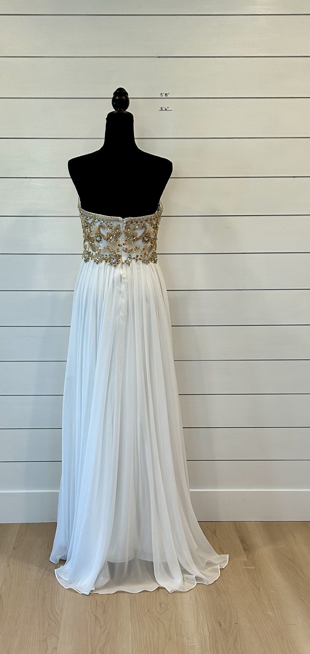 Jovani Size 8 Prom Sequined White A-line Dress on Queenly