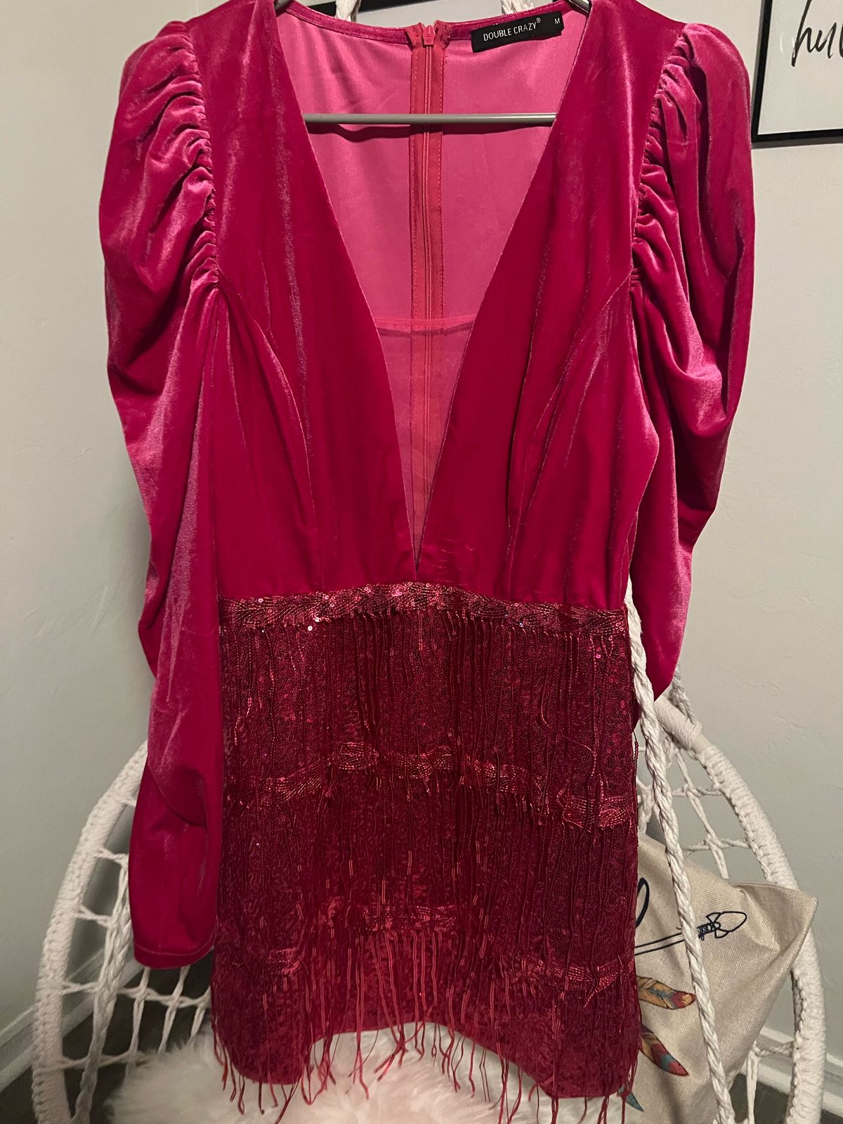 Size M Pageant Plunge Pink Cocktail Dress on Queenly
