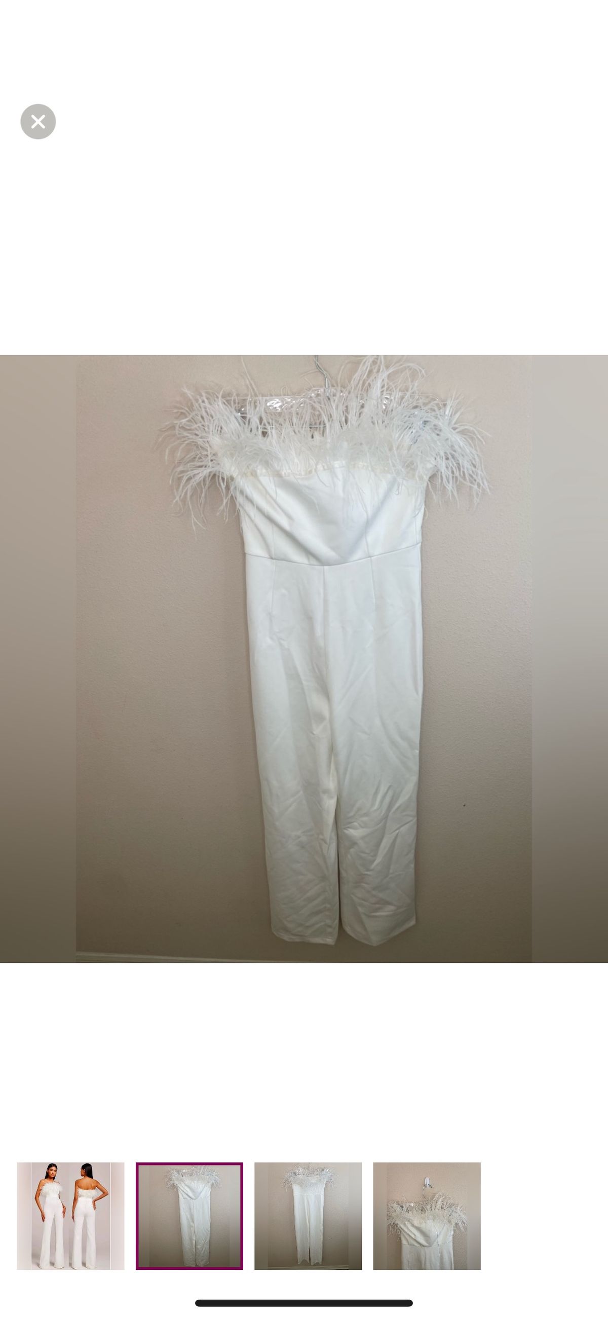 Size S Pageant White Formal Jumpsuit on Queenly