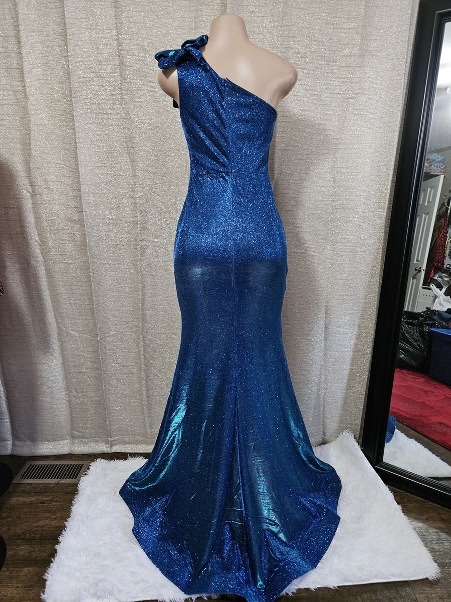 missord  Size 12 Prom Blue Mermaid Dress on Queenly
