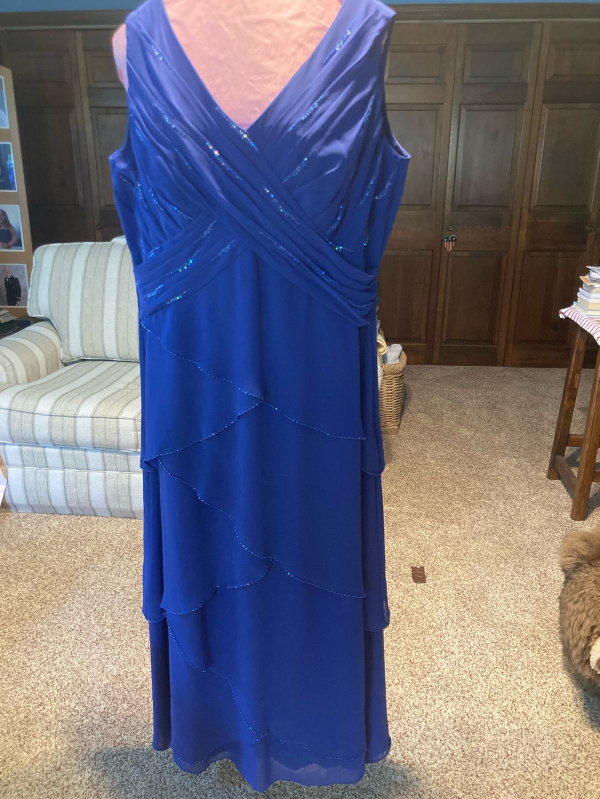 Plus Size 18 Blue Floor Length Maxi on Queenly
