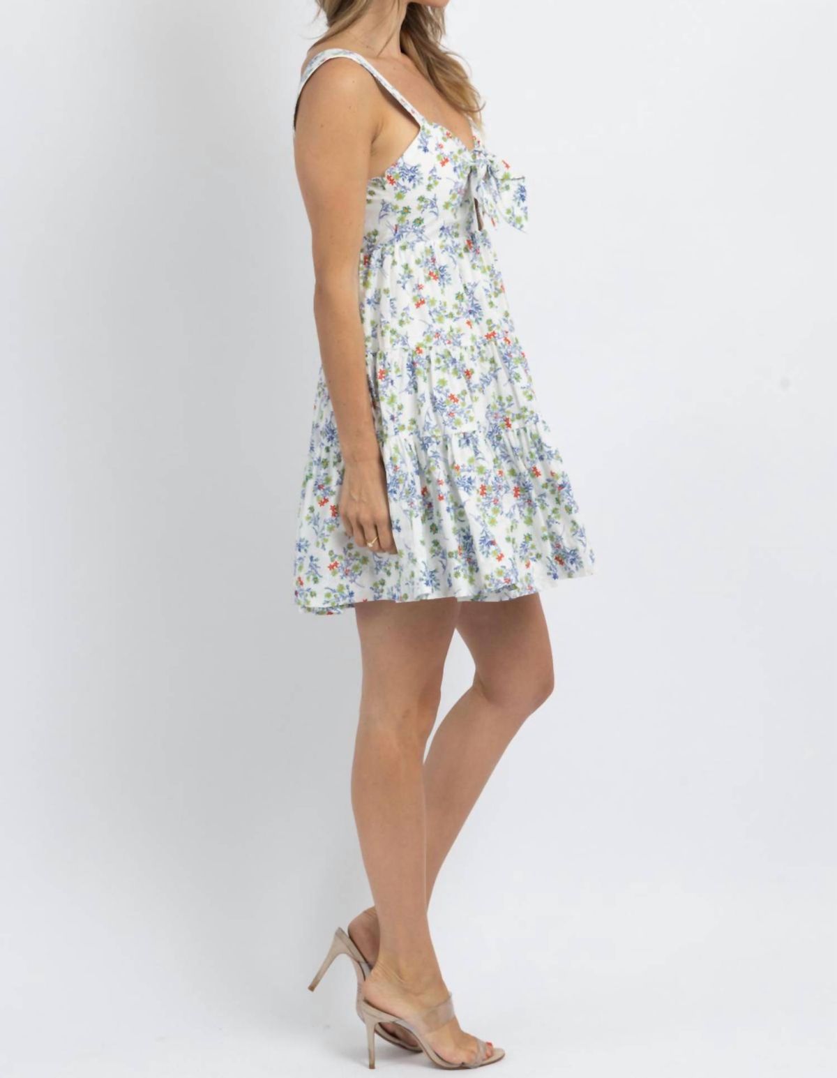Style 1-1083639236-2696 MABLE Size L Floral Blue Cocktail Dress on Queenly