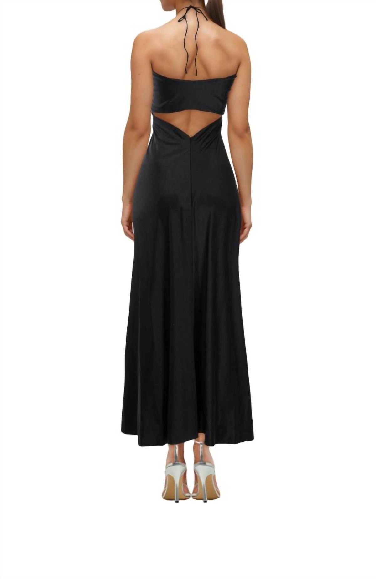 Style 1-1349149307-2791 DELFI COLLECTIVE Size L Halter Black Cocktail Dress on Queenly