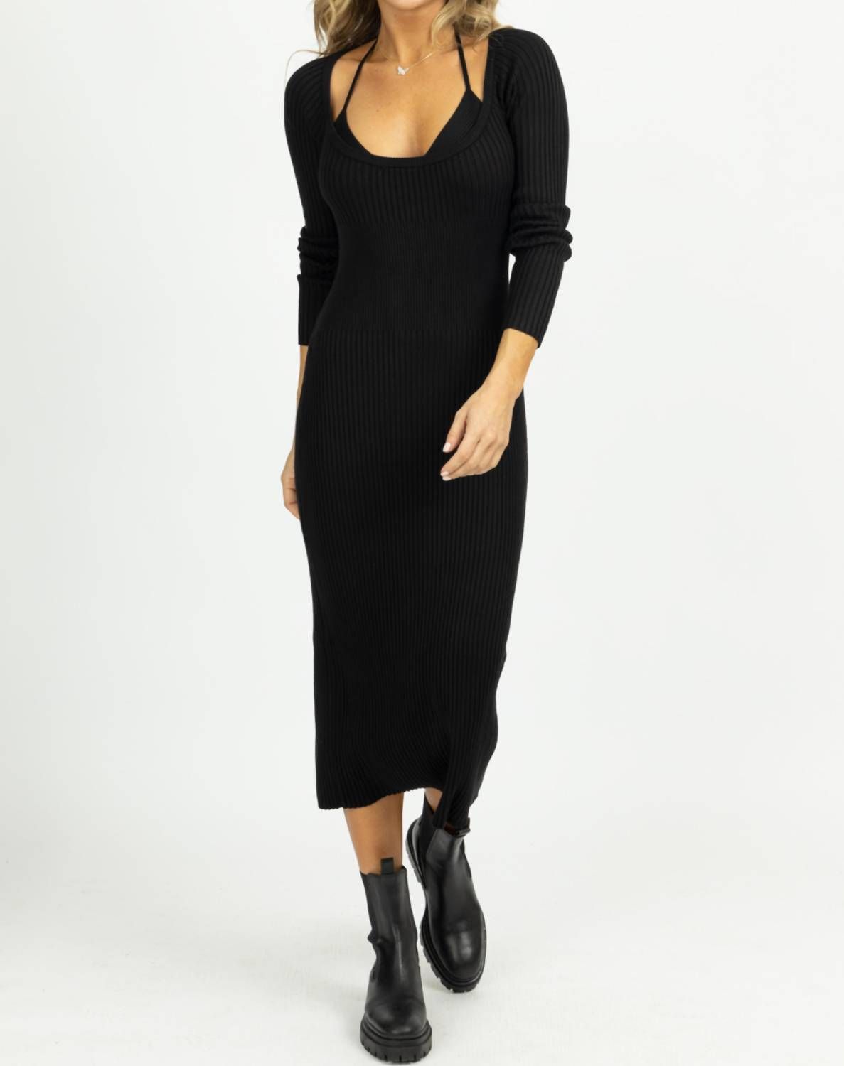 Style 1-1404354634-2901 MABLE Size M Long Sleeve Black Cocktail Dress on Queenly