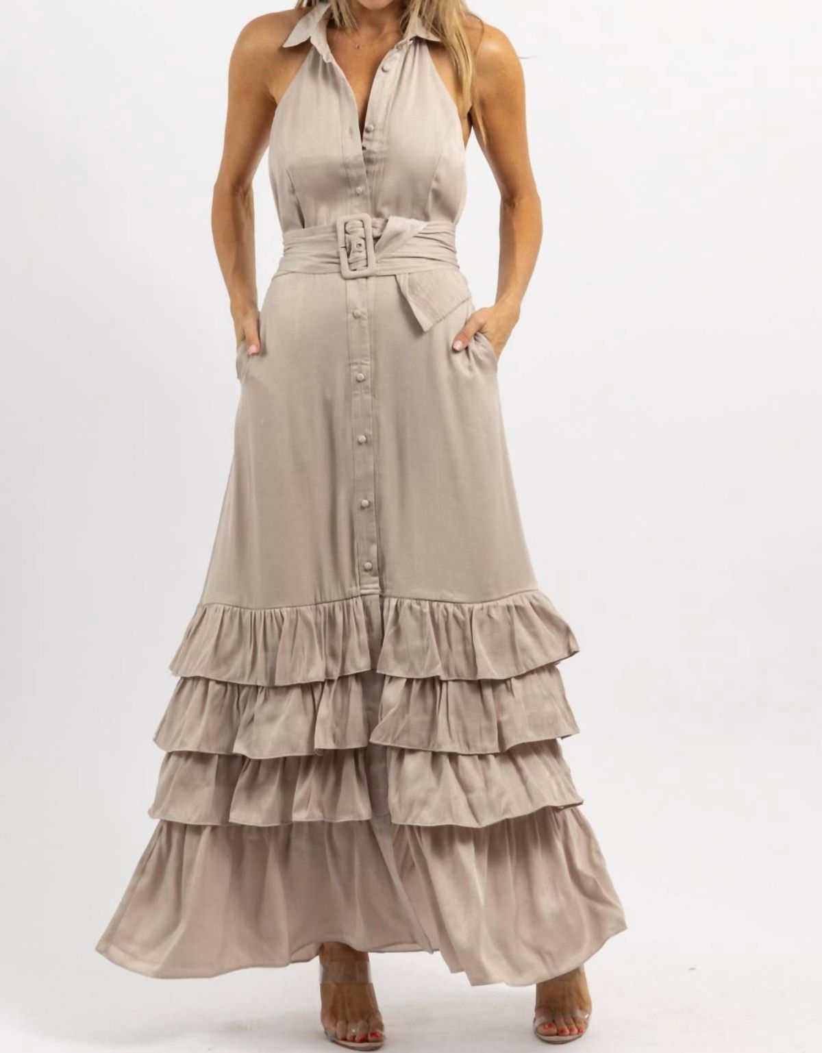 Style 1-1405719269-2696 Mulla Size L Halter Nude Floor Length Maxi on Queenly