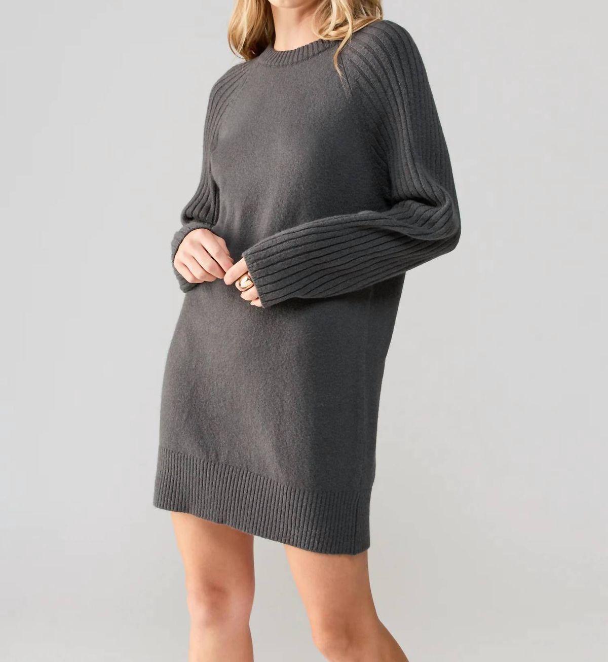 Style 1-1424600082-2901 Sanctuary Size M Long Sleeve Gray Cocktail Dress on Queenly