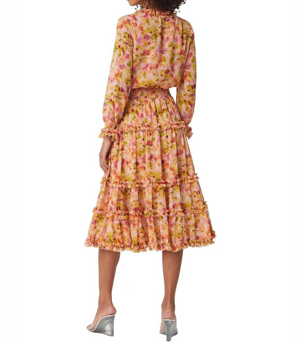 Style 1-1480773864-3236 Misa Los Angeles Size S Floral Yellow Cocktail Dress on Queenly