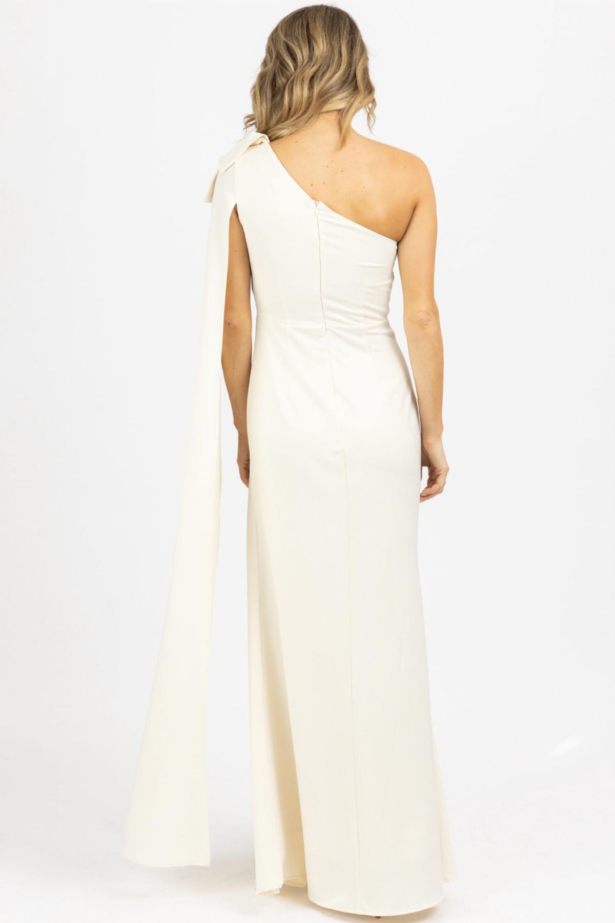 Style 1-1774352282-2696 LENA Size L One Shoulder White Side Slit Dress on Queenly