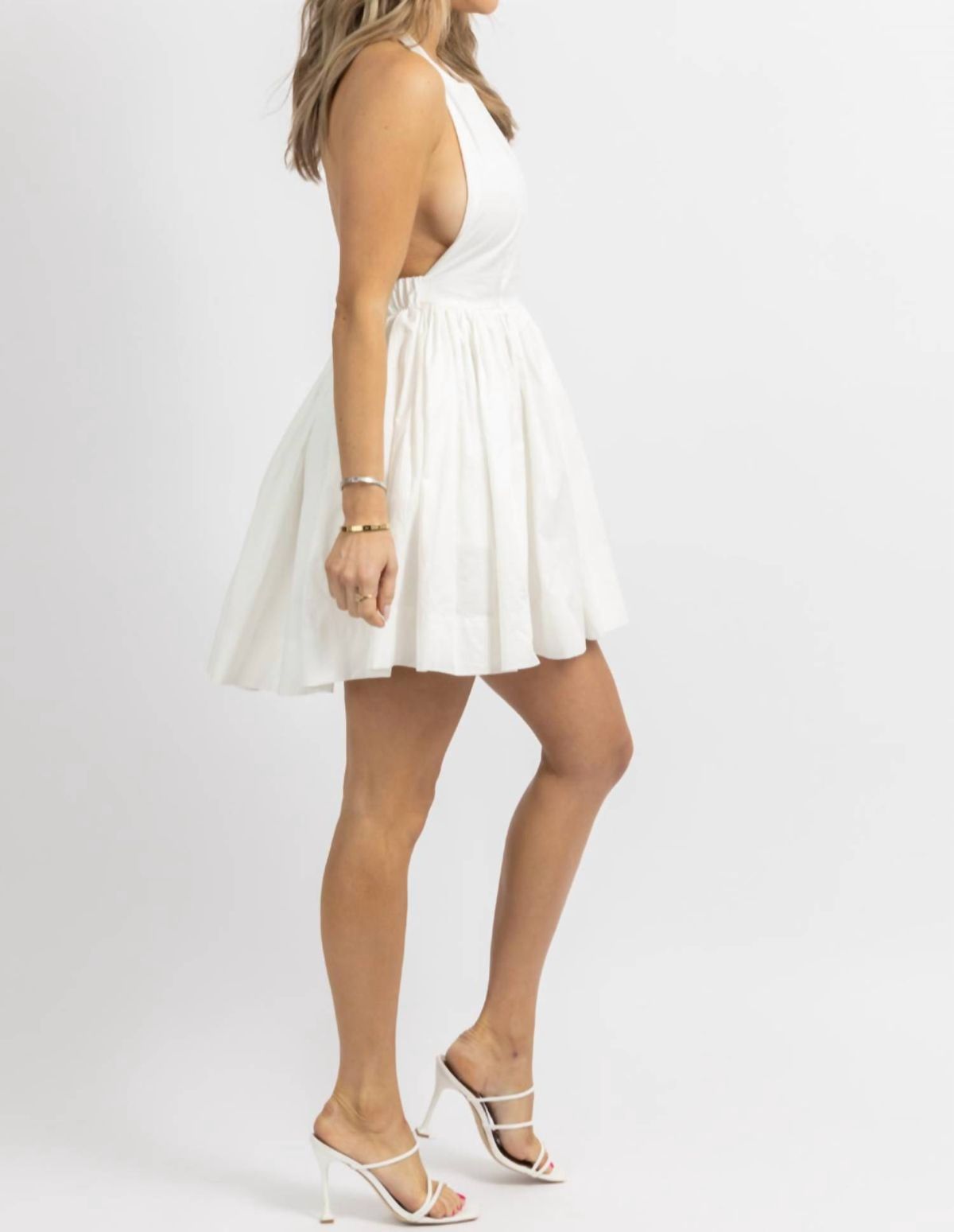 Style 1-1830648153-2696 MABLE Size L Halter White Cocktail Dress on Queenly