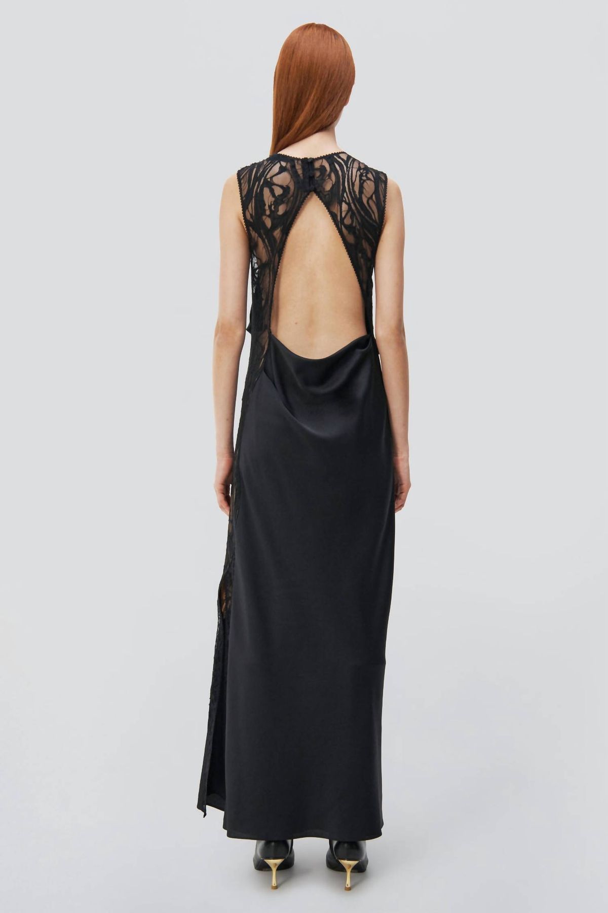 Style 1-1845635793-2168 JONATHAN SIMKHAI Size 8 High Neck Sheer Black Floor Length Maxi on Queenly