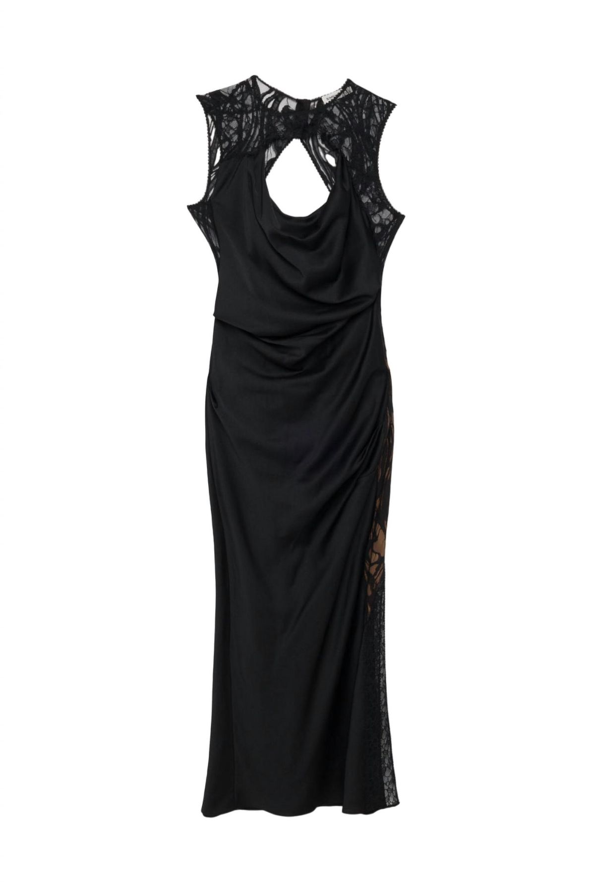 Style 1-1845635793-2168 JONATHAN SIMKHAI Size 8 High Neck Sheer Black Floor Length Maxi on Queenly