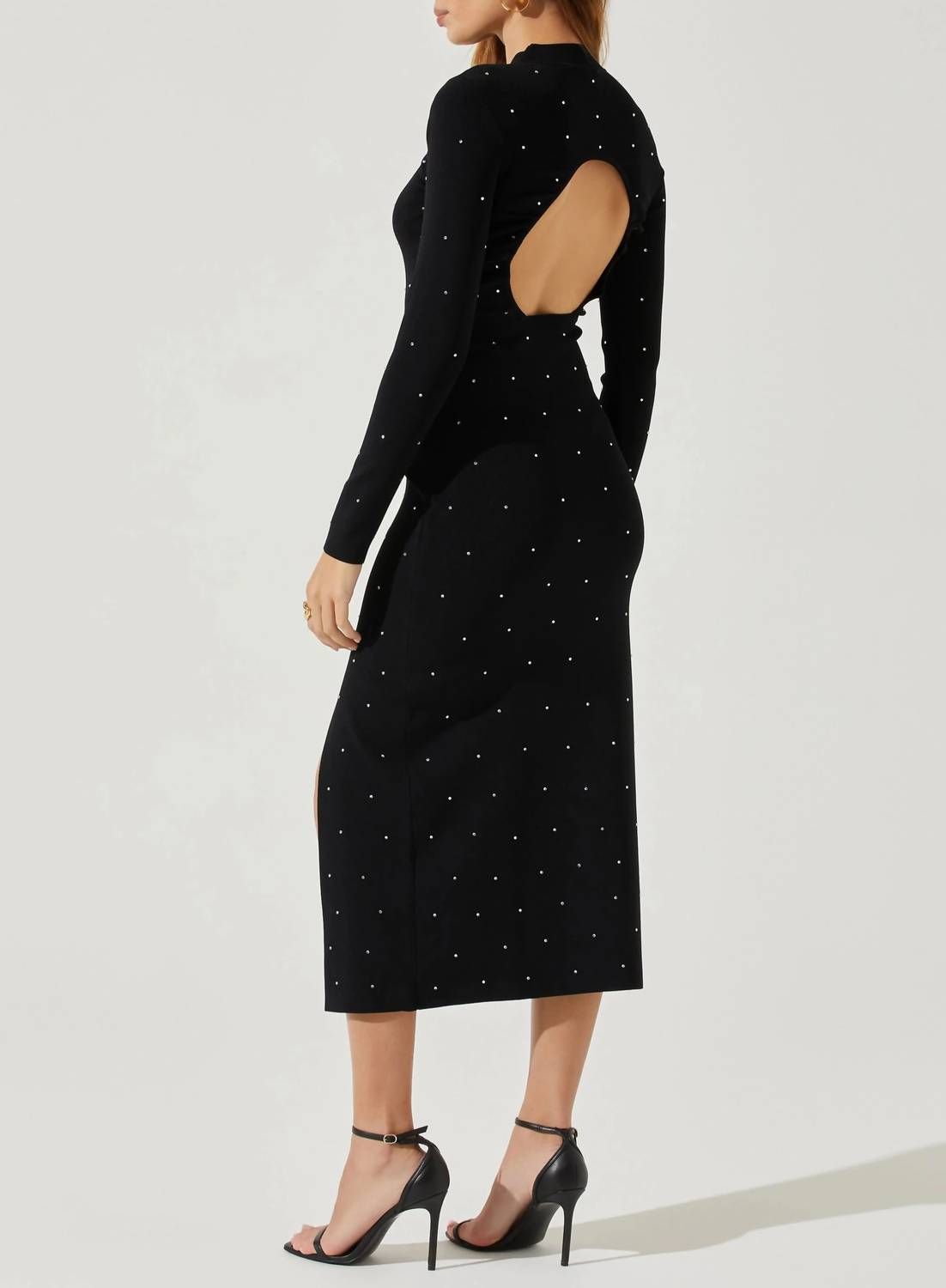 Style 1-1990672619-2696 ASTR Size L Long Sleeve Black Cocktail Dress on Queenly