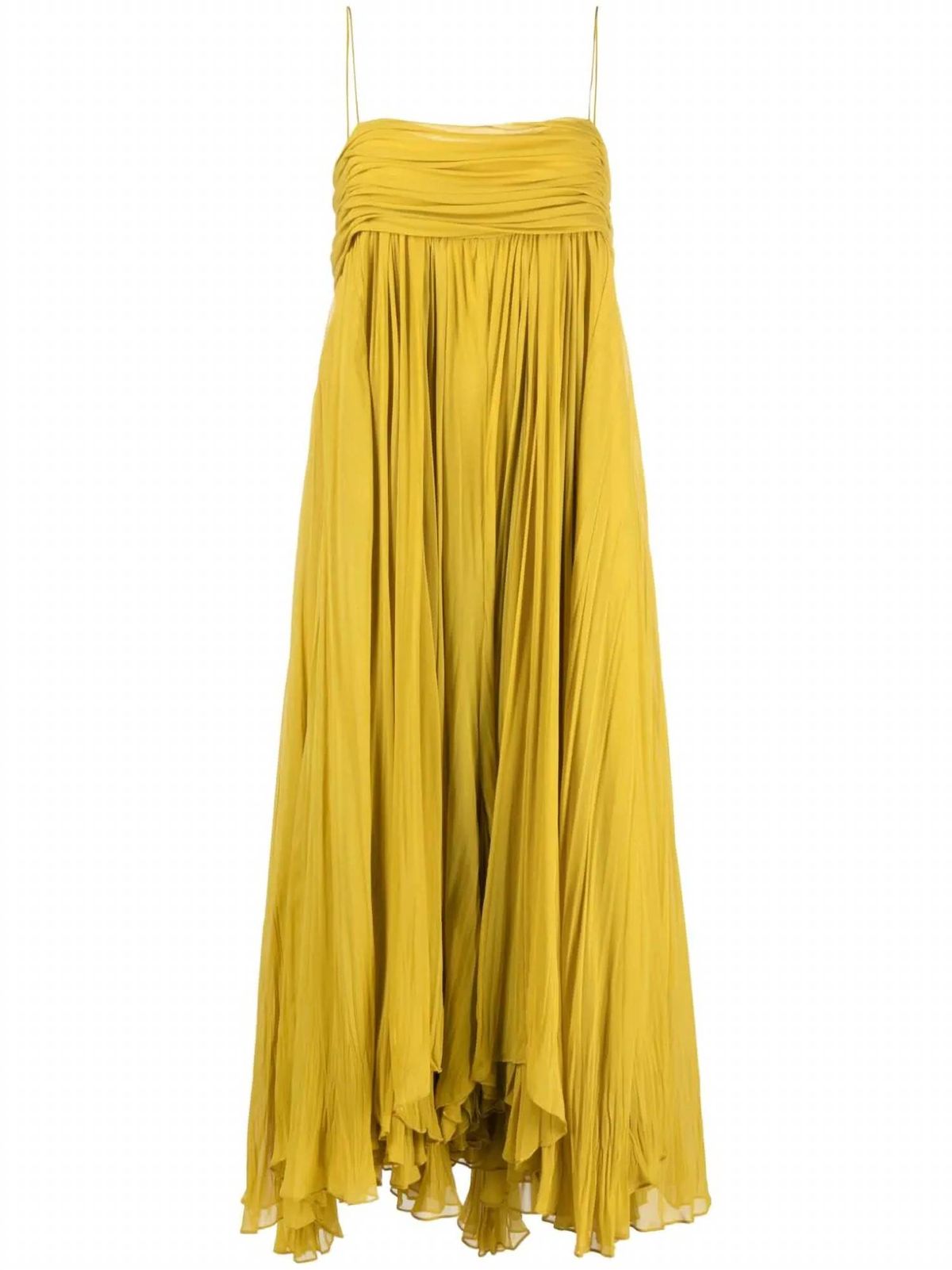 Style 1-203741780-649 Khaite Size 2 Pageant Satin Yellow Floor Length Maxi on Queenly