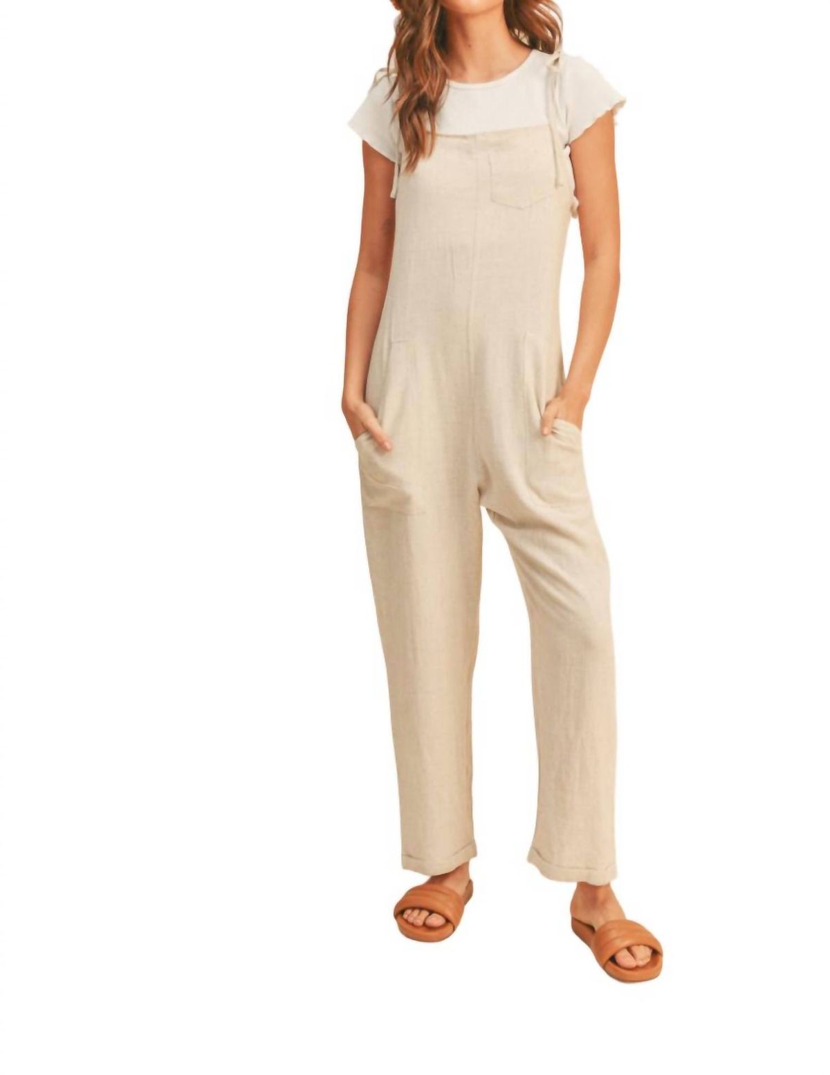 Style 1-2576664742-3236 MIOU MUSE Size S Nude Formal Jumpsuit on Queenly