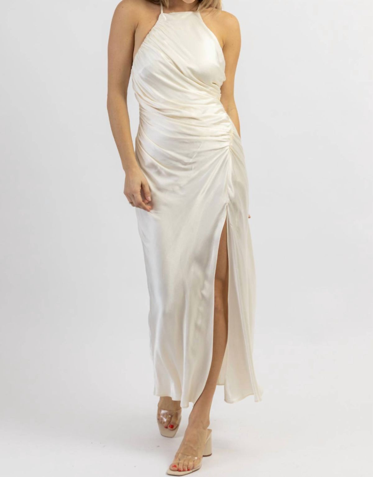 Style 1-2830326098-2696 MABLE Size L White Side Slit Dress on Queenly
