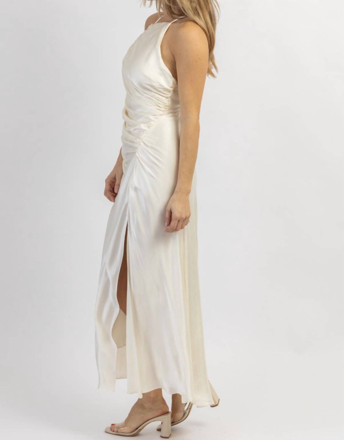 Style 1-2830326098-2696 MABLE Size L White Side Slit Dress on Queenly
