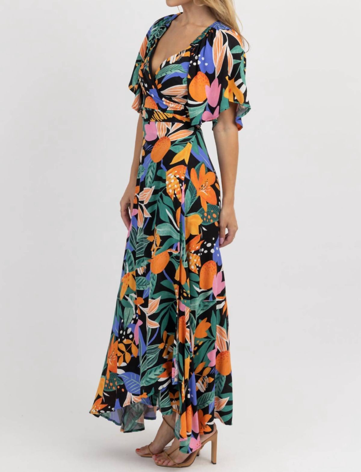 Style 1-3083256858-2696 Fore Size L Floral Black Floor Length Maxi on Queenly