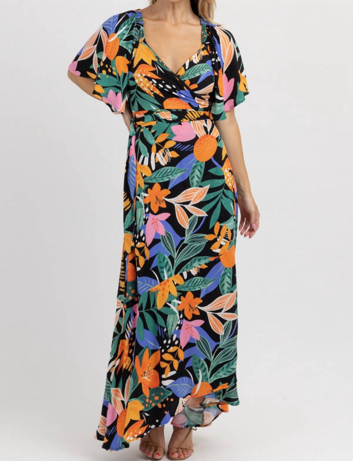 Style 1-3083256858-2901 Fore Size M Floral Black Floor Length Maxi on Queenly