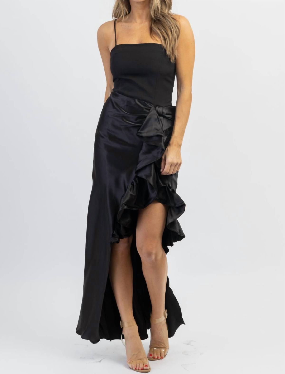 Style 1-31897956-2696 MABLE Size L Black Side Slit Dress on Queenly