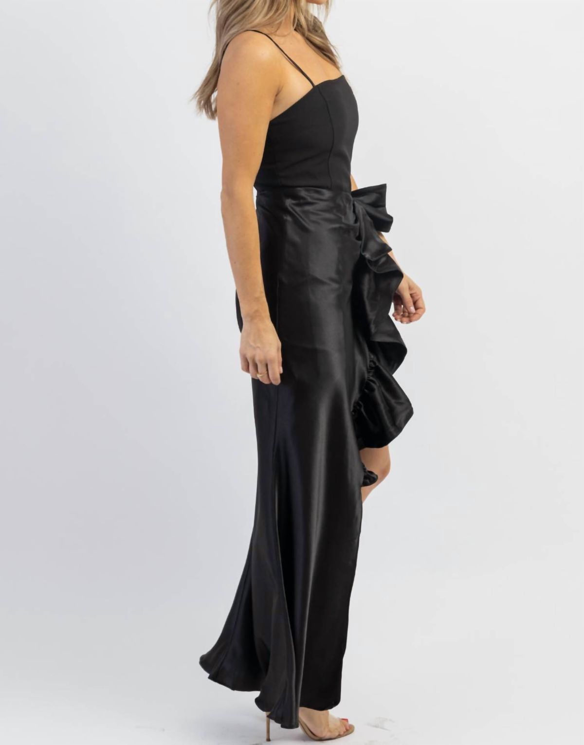 Style 1-31897956-2696 MABLE Size L Black Side Slit Dress on Queenly