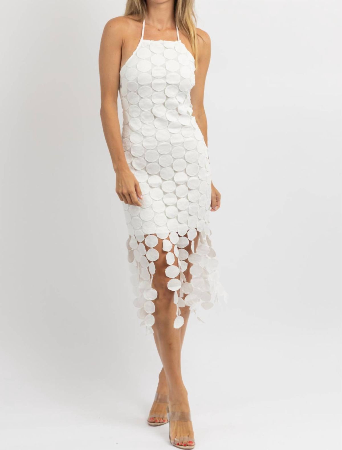 Style 1-3296828252-3236 Main Strip Size S Halter White Cocktail Dress on Queenly