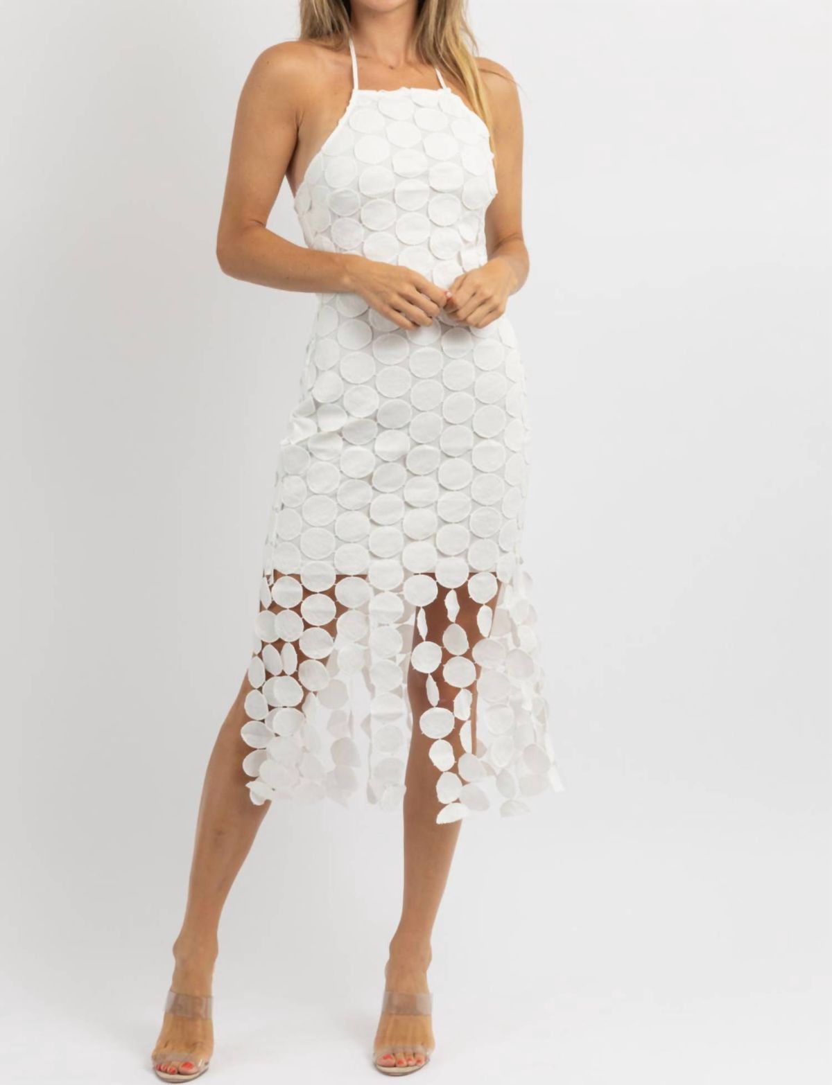 Style 1-3296828252-3236 Main Strip Size S Halter White Cocktail Dress on Queenly