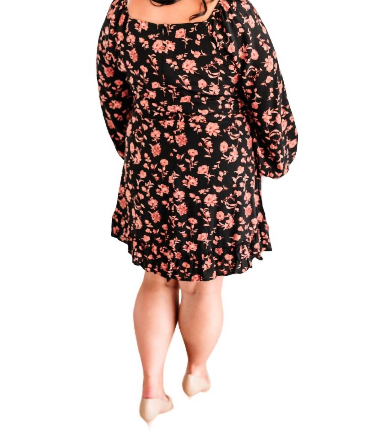 Style 1-330239110-2791 Emily Wonder Size L Long Sleeve Floral Red Cocktail Dress on Queenly