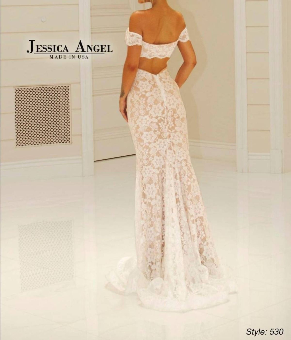 Style 1-3333501392-3236 JESSICA ANGEL Size S Off The Shoulder Lace Red Mermaid Dress on Queenly