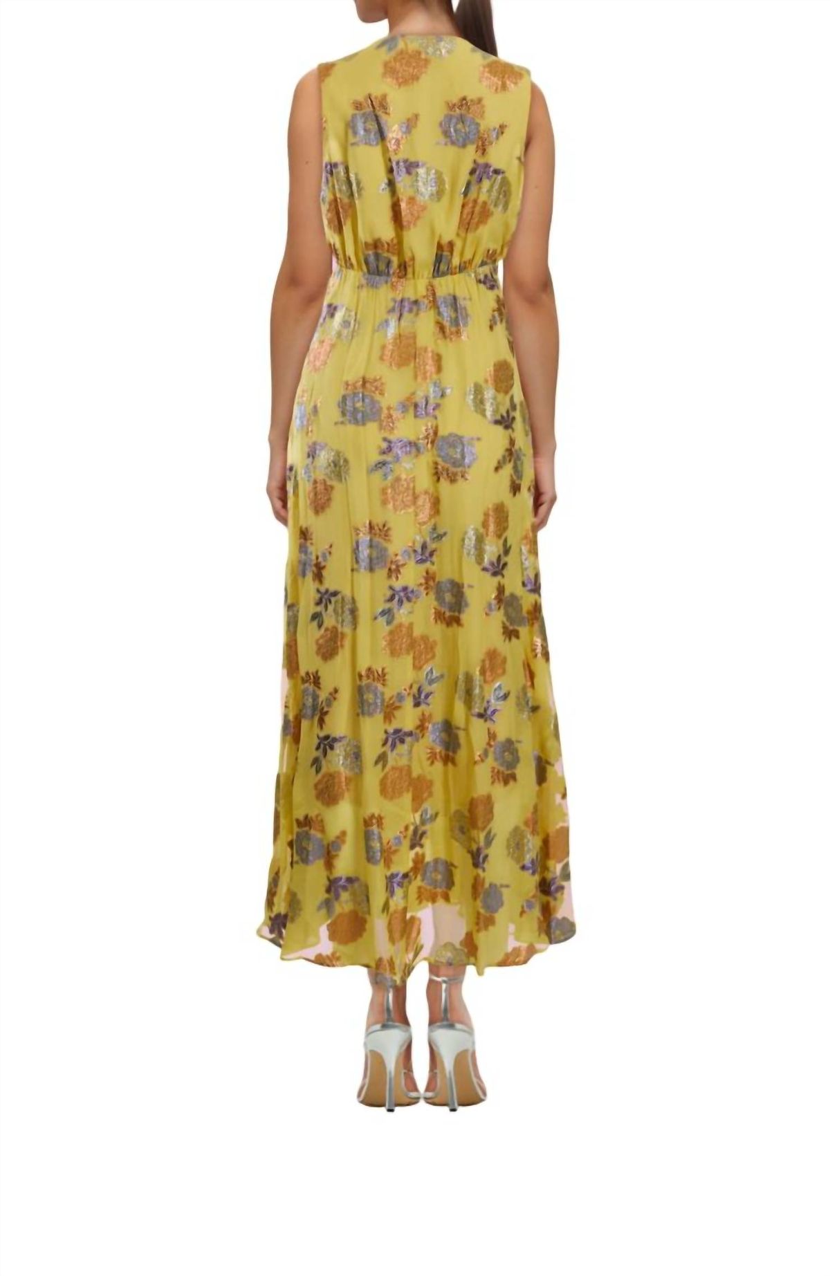 Style 1-370342477-3011 DELFI COLLECTIVE Size M Plunge Satin Yellow Cocktail Dress on Queenly