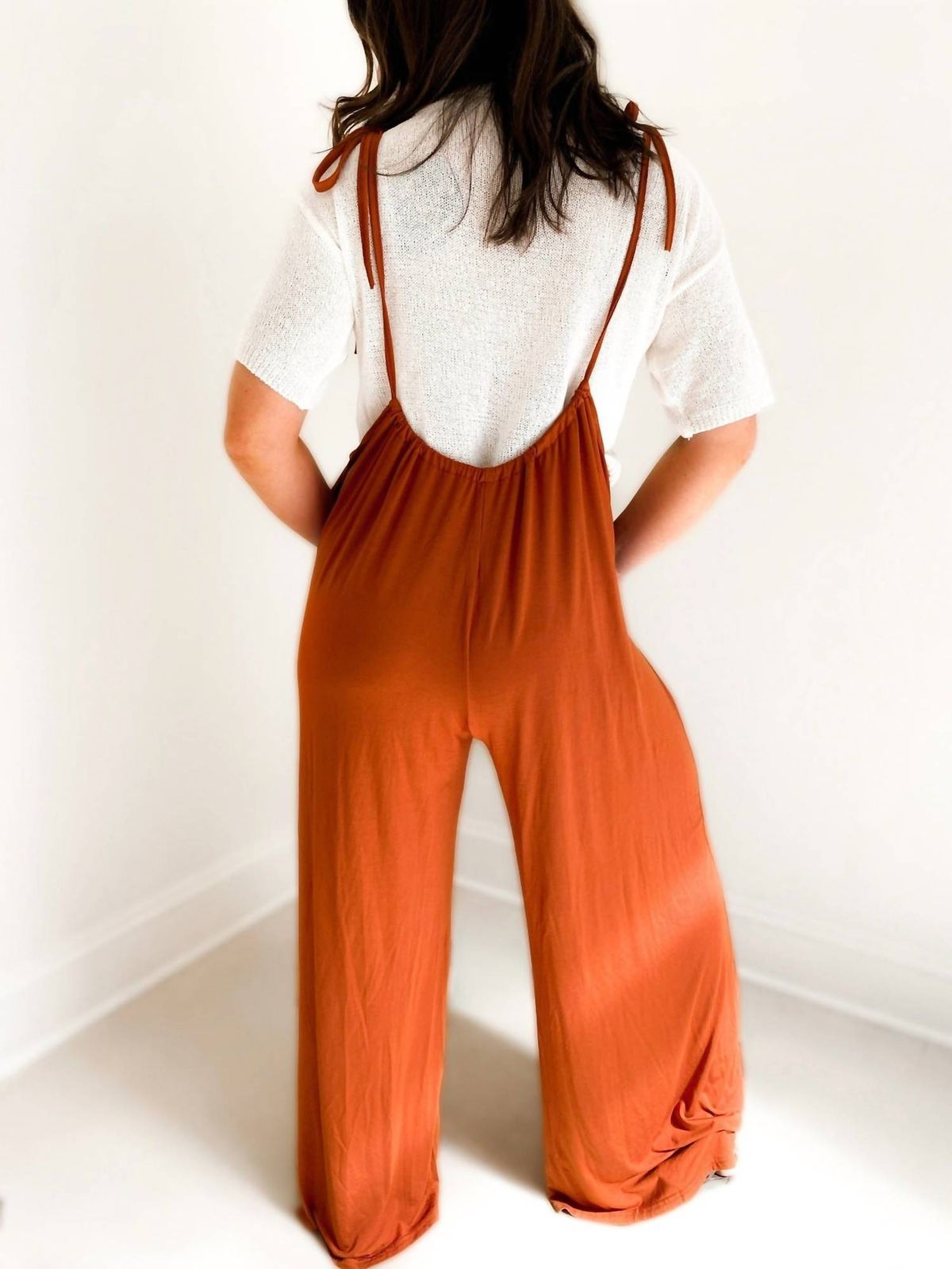 Style 1-3945966752-3011 WLM Size M Sheer Orange Formal Jumpsuit on Queenly