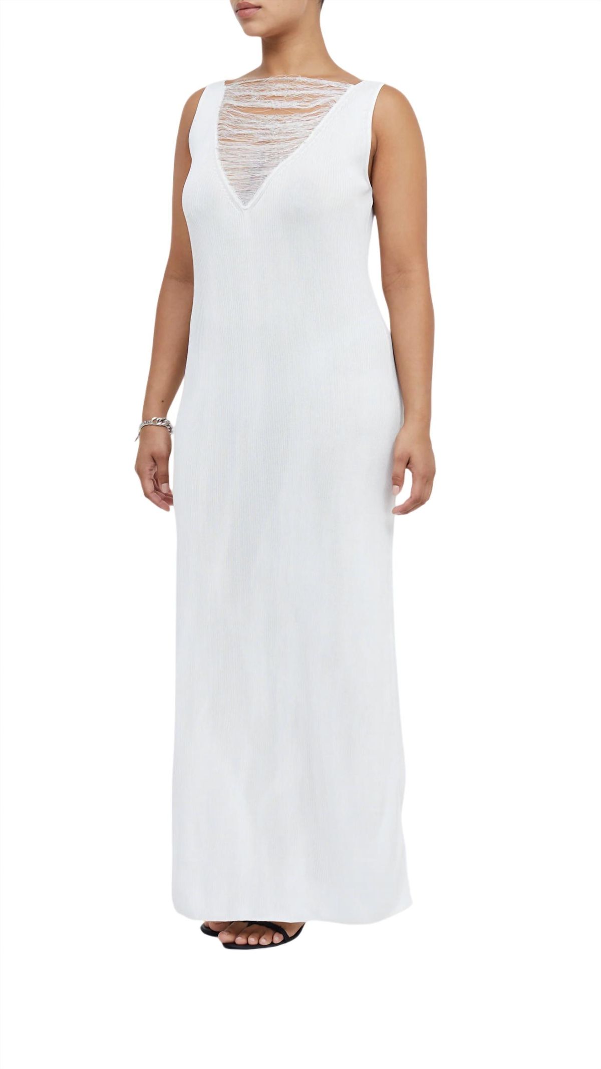 Style 1-3974044580-2791 BEC + BRIDGE Size L Sheer White Floor Length Maxi on Queenly