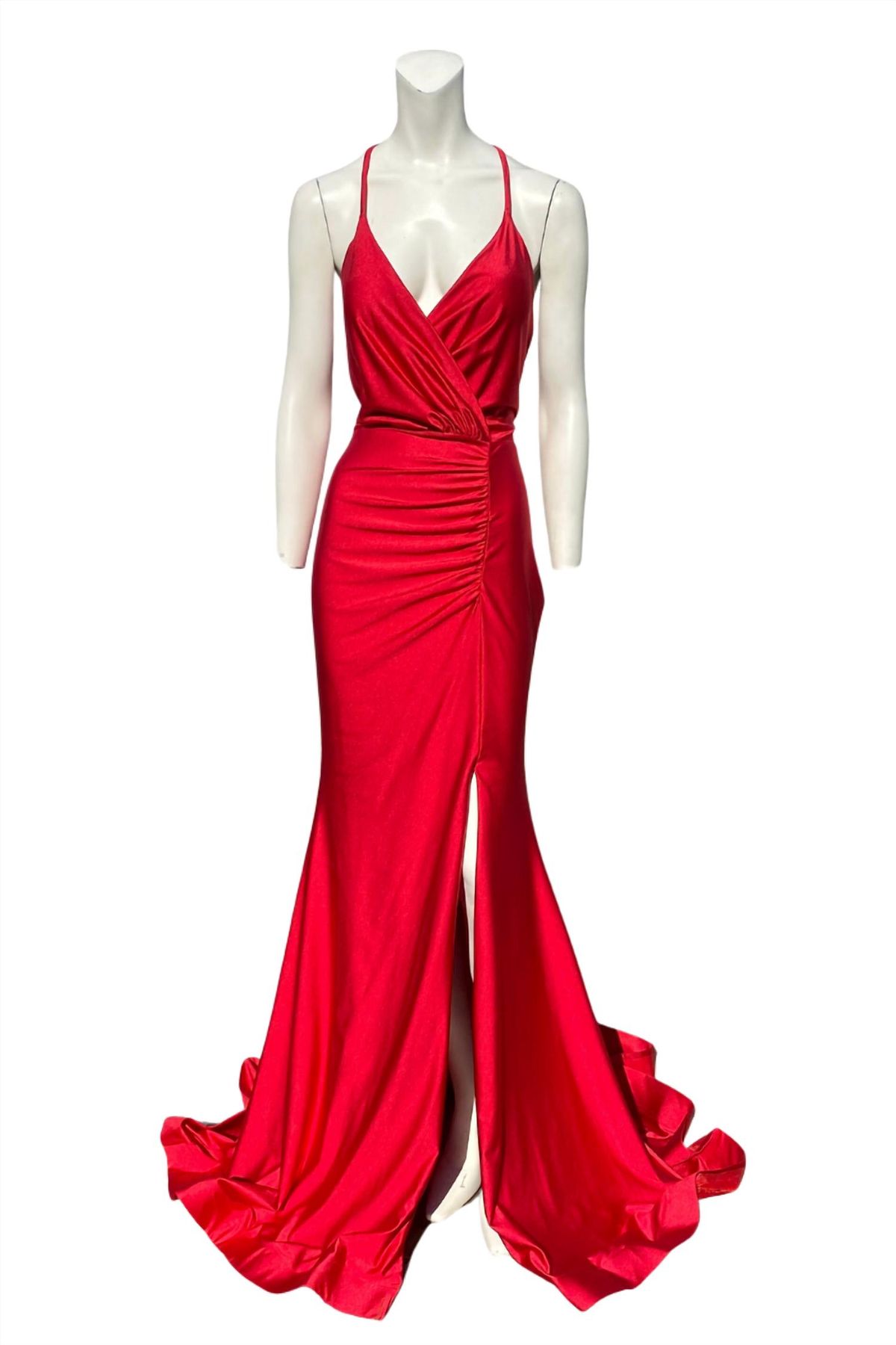 Style 1-4132157328-2901 JESSICA ANGEL Size M Bridesmaid Red Mermaid Dress on Queenly