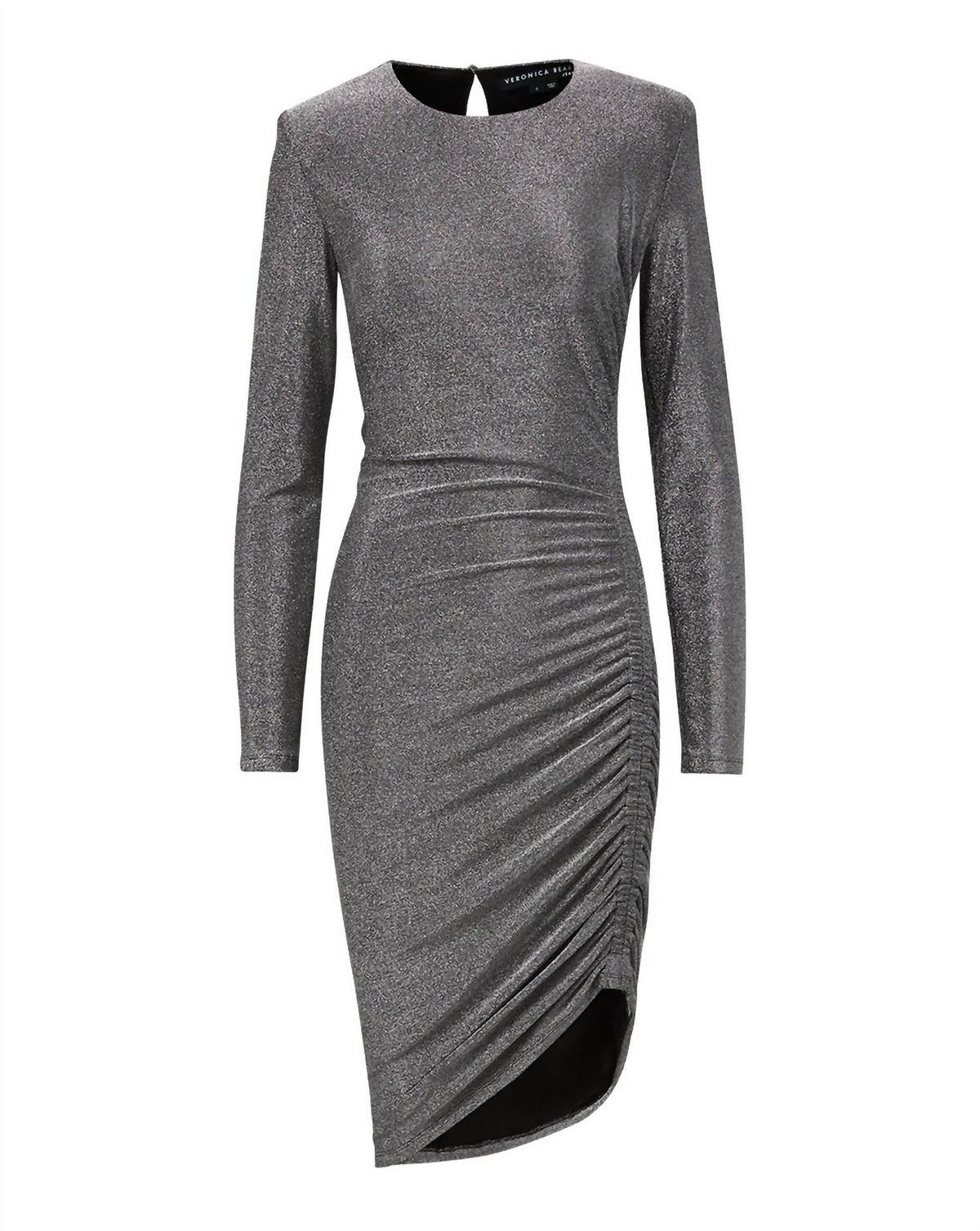 Style 1-4182562633-2696 Veronica Beard Size L Long Sleeve Gray Cocktail Dress on Queenly