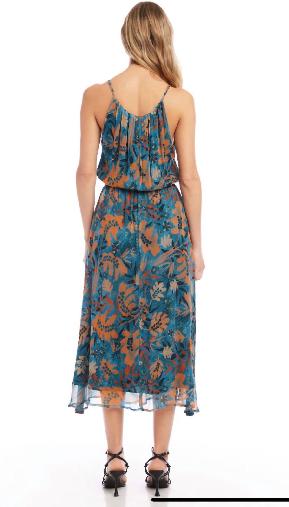 Style 1-493339118-2696 Fifteen Twenty Size L Floral Blue Cocktail Dress on Queenly