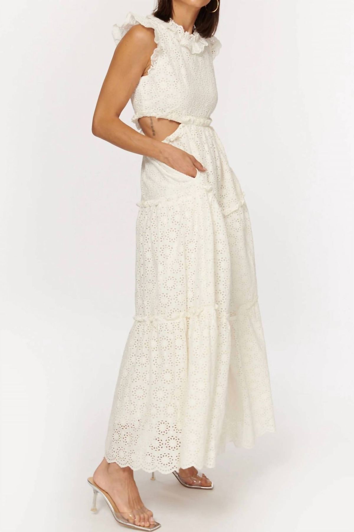 Style 1-613322448-2696 Cami NYC Size L White Floor Length Maxi on Queenly