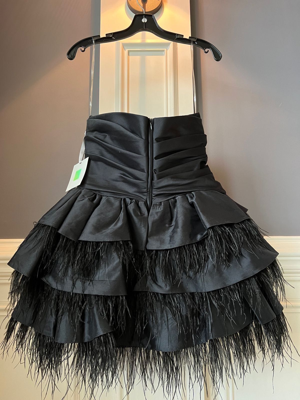 Style 51090 Tarik Ediz Size 10 Prom Strapless Black Cocktail Dress on Queenly