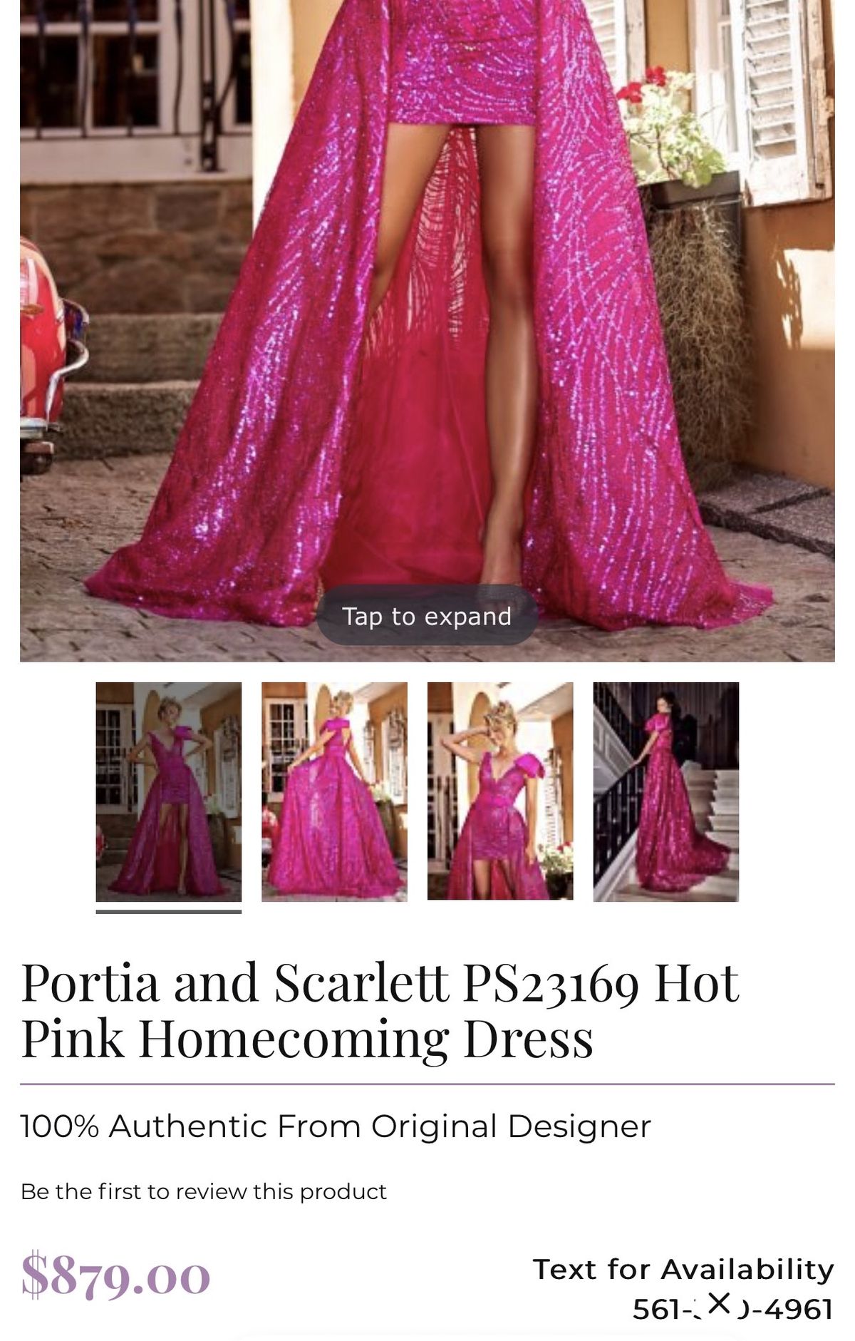 Style 23169 Portia and Scarlett Size 8 Homecoming Plunge Hot Pink Cocktail Dress on Queenly
