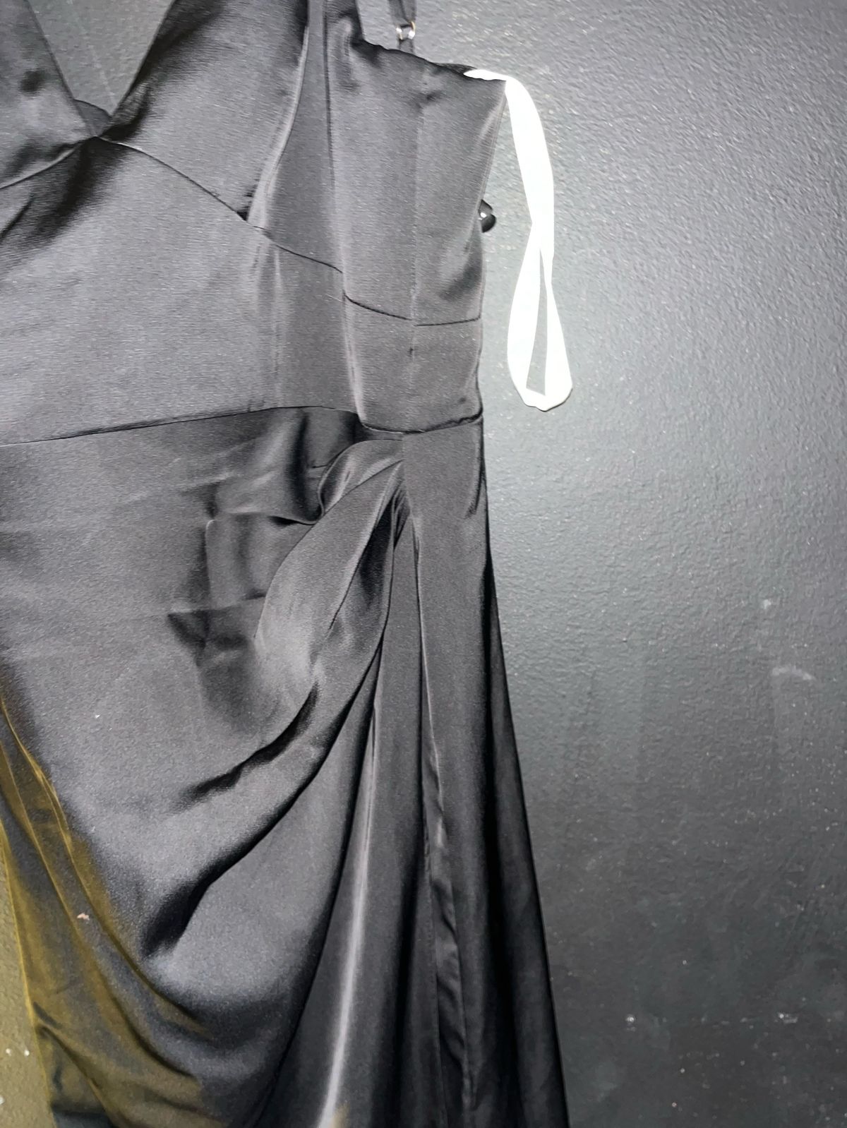 Azazie Size 10 Bridesmaid Plunge Black Side Slit Dress on Queenly