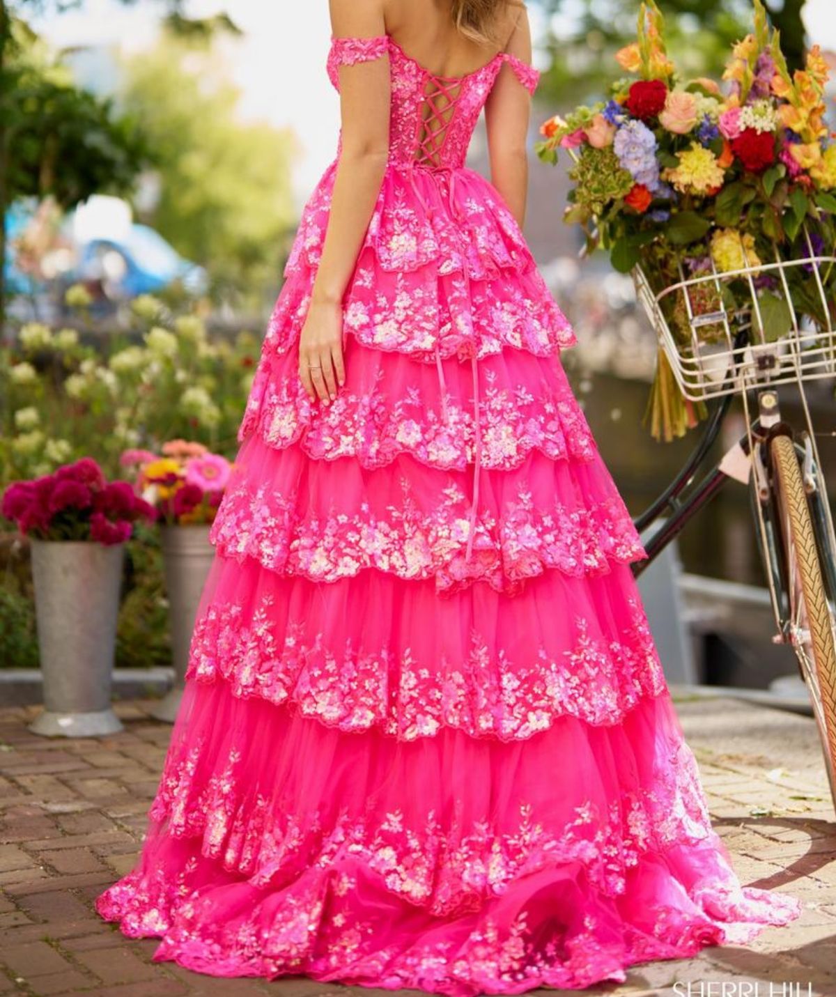 Plus Size 16 Prom Off The Shoulder Lace Hot Pink Floor Length Maxi on Queenly