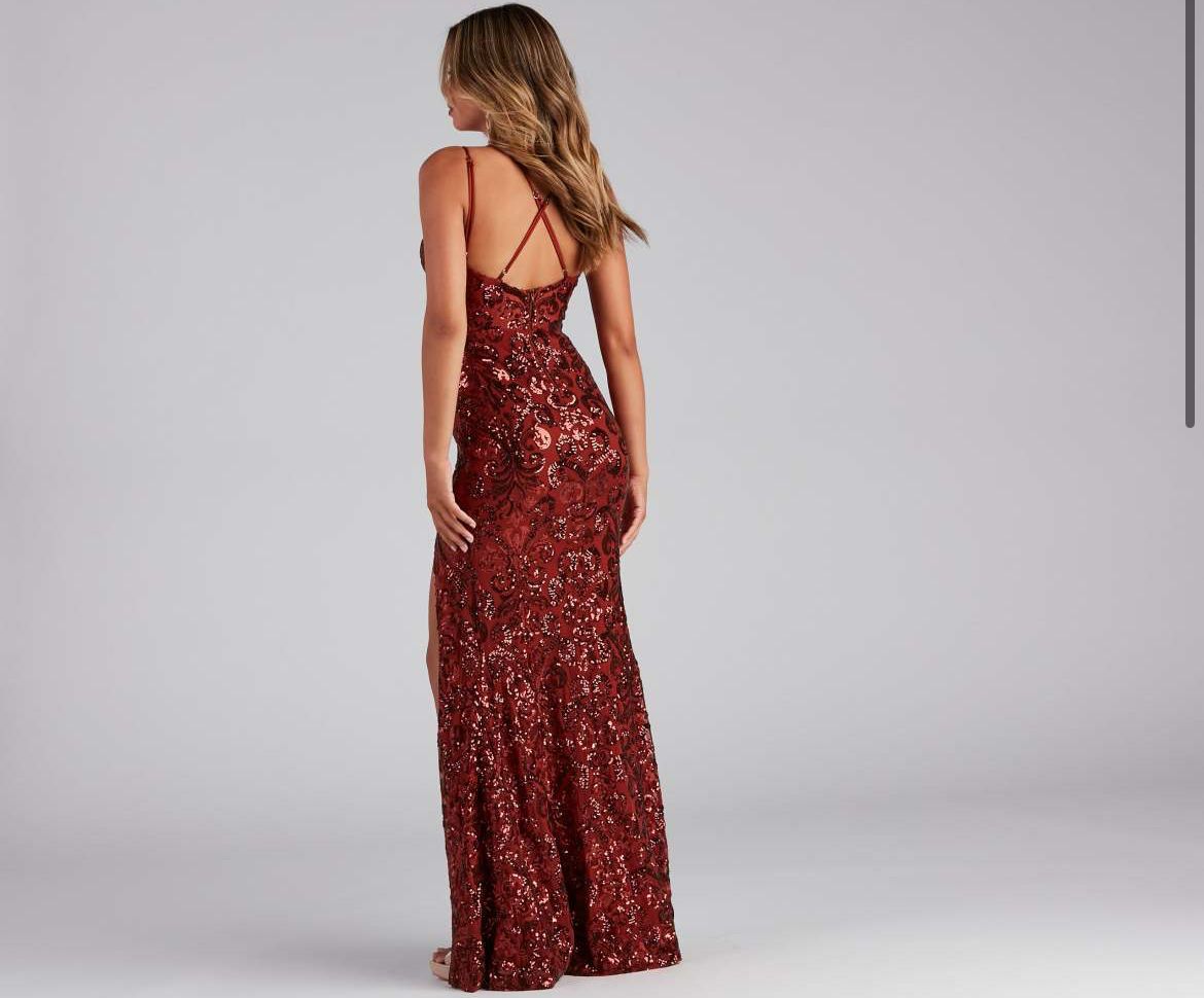 Windsor Size 2 Prom Orange Side Slit Dress on Queenly