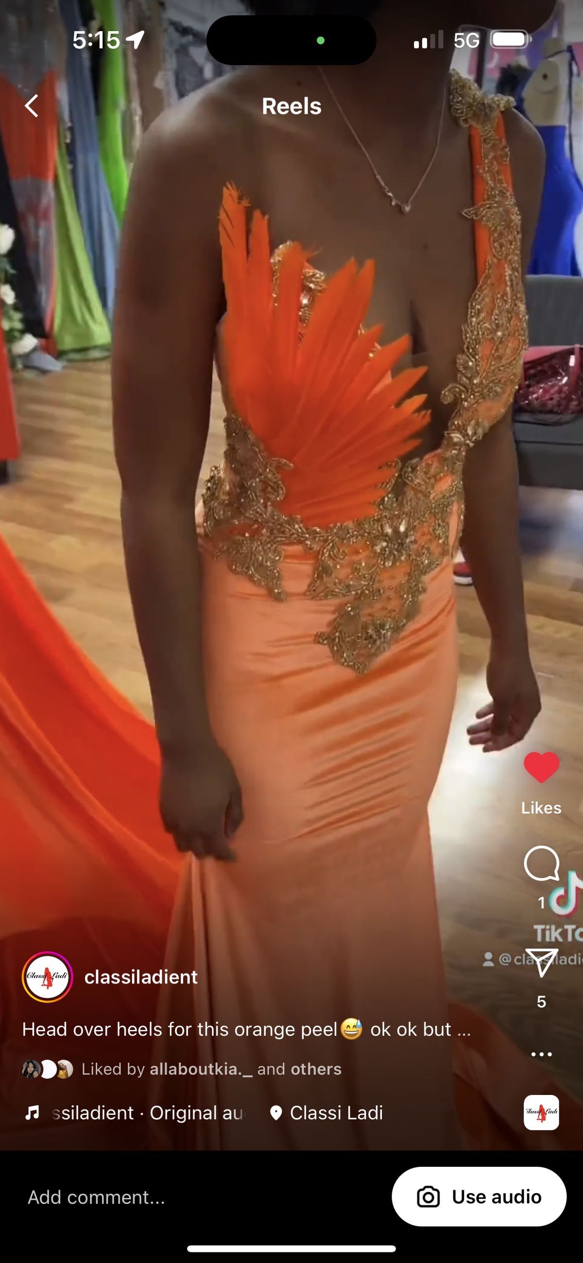 @classiladient Size 2 Prom Plunge Sequined Orange Mermaid Dress on Queenly