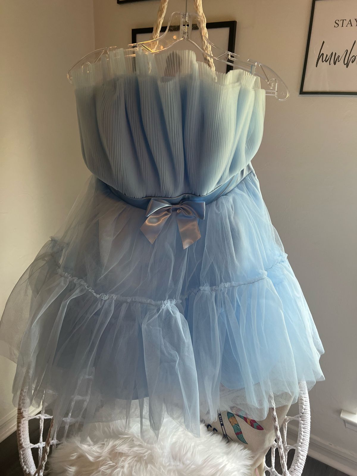 Size M Homecoming Strapless Light Blue Cocktail Dress on Queenly