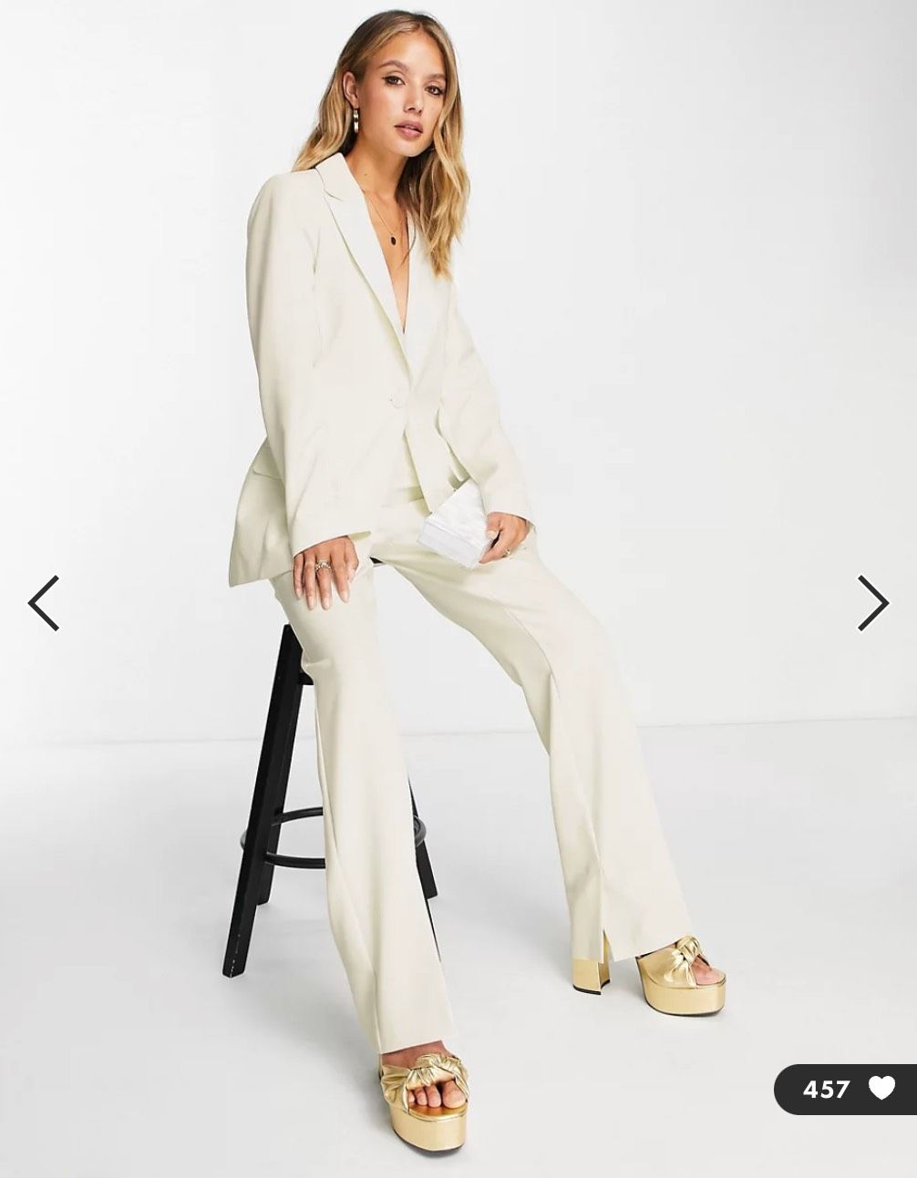 ASOS Size 4 Homecoming Long Sleeve White Formal Jumpsuit on Queenly
