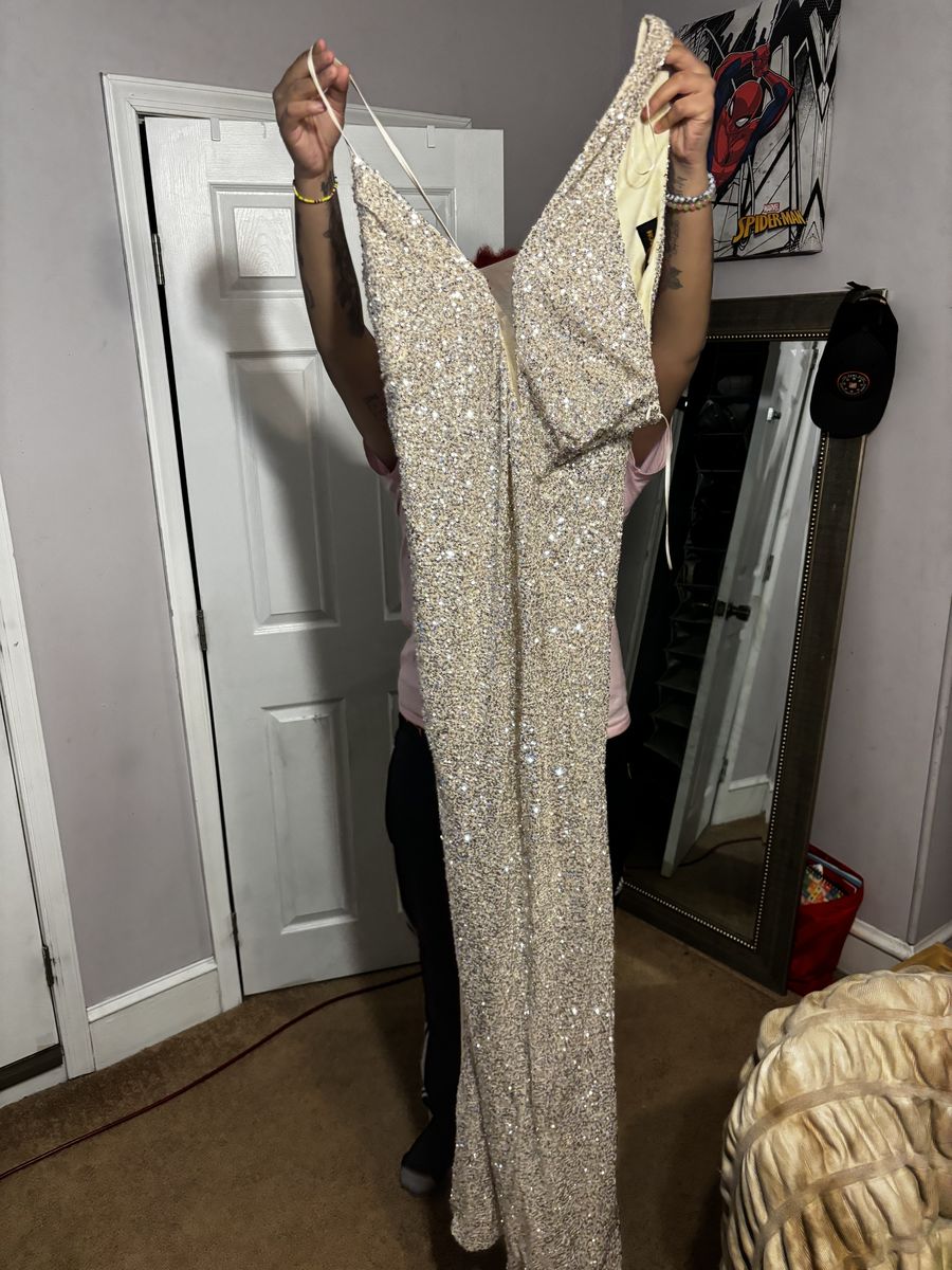 Fashion Nova Size XL One Shoulder Gold Mermaid Dress on Queenly