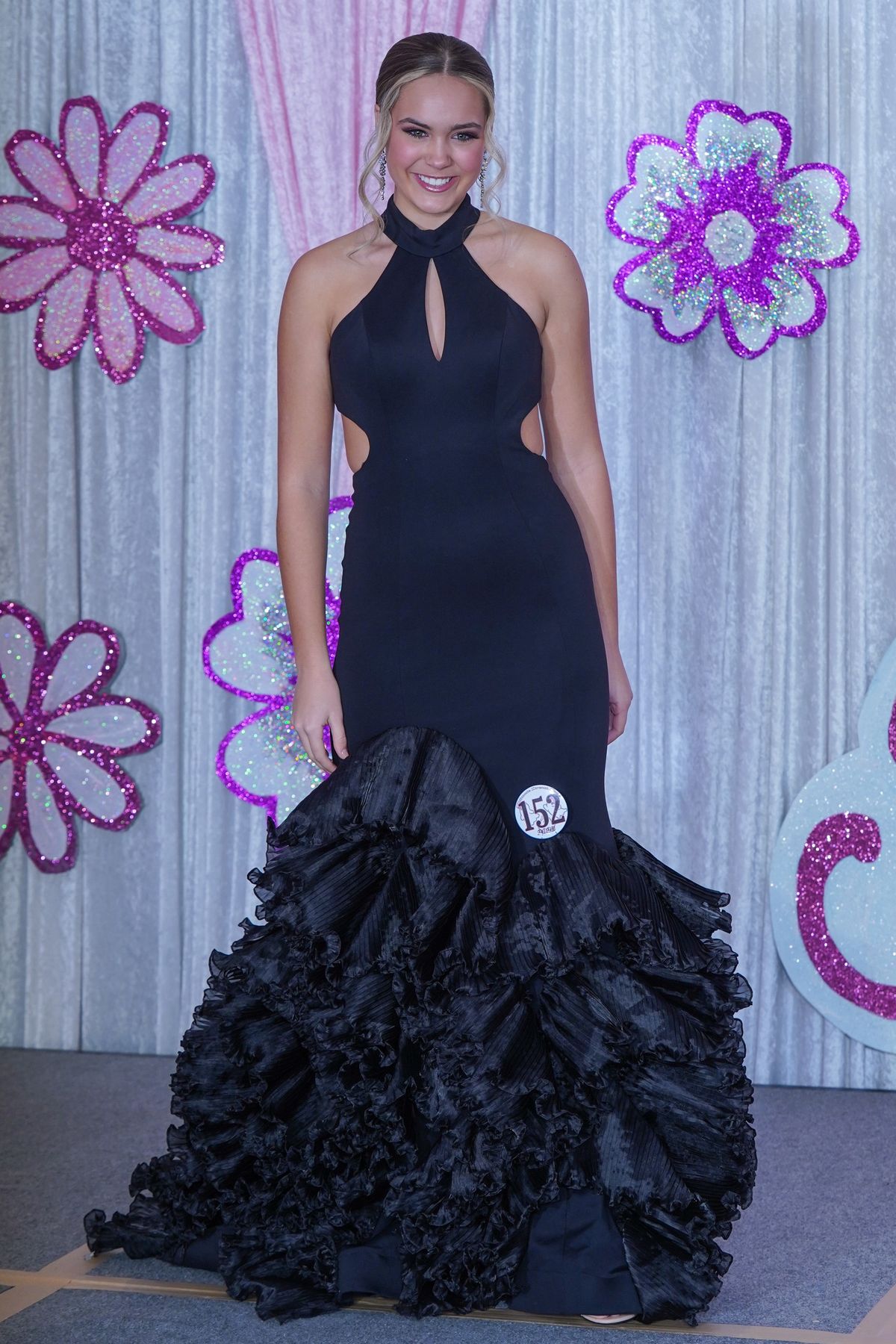 Style 38869 Ava Presley Size 4 Prom High Neck Black Mermaid Dress on Queenly